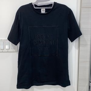 Opening Ceremony Black Embroidered Logo Tee